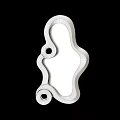Gold Decorative Mirror With Wavy Frame And Circular Accents On Beige Wall