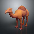 Realistic Dromedary Camel 3D Model With Orange Brown Fur And Furry Hump Detailed Rendering