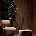 Wooden Corridor With Lantern Pendant Lights Wooden Structure And Misty Tree View Outside