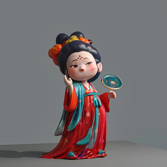 Tang Dynasty Beauty Ceramic Doll Hand Ornaments Beauty Tang Dynasty Ladies 3d model