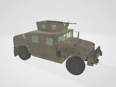 Military Utility Vehicle With Camouflage Exterior Roof Weapon Mount And Off Road Design 3d model