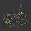 Scene of volcanic eruption smoking magma 3d model