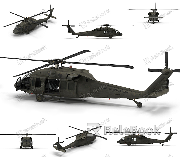 Modern Helicopter Black Hawk Helicopter model