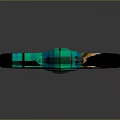 3D Rendered Fantasy Sword With Teal Blue Blade And Black Gold Hilt On Gray Background