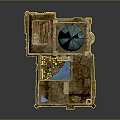 Traditional Architectural Model With Earth Toned Walls Blue Dome Arched Doors And Multi Level Structure