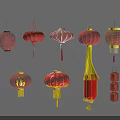 Various Red Festive Lanterns With Traditional And Modern Design Styles For Decoration