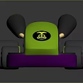Colorful Toy Kart With Green Body Purple Base Blue Seat And Yellow Details