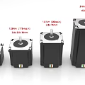 Stepper Motors In Various Sizes With Torque Current And Black Silver Housing