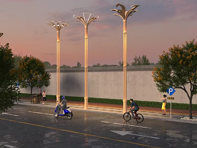 New Chinese Street Lamp 3d model