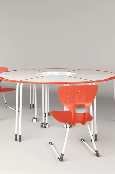 Modern Training Desk and Chair School Training Room Simple Desk and Chair Combination 3d model