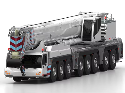 Heavy Duty Industrial Mobile Crane With Multi Wheel Design For Construction Use 3d model