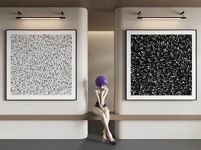 Hanging Painting Decorative Painting Abstract Painting 3d model
