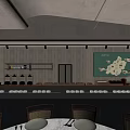 Modern Restaurant Interior Featuring Spacious Dining Area Wooden Tables Large Windows And Green Plants