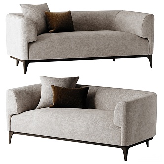 modern double sofa leisure sofa 3d model