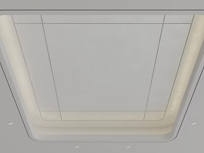 Modern Ceiling Design With Recessed Lighting And Layered Trim Details 3d model