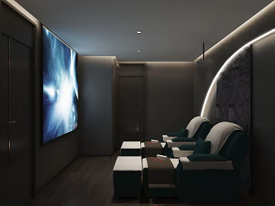 SPA Sauna Relaxing Interior With Modern Design Comfortable Chairs And Soft Lighting 3d model