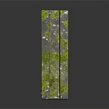 Moss Covered Green Stone Balustrade With Arched Design And Weathered Texture 3d model