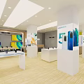 Modern Digital Store Interior With HONOR 5G Mobile Phones Display Counters And Large Screens
