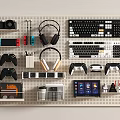 Digital combination game equipment computer keyboard wireless headset game machine hole board 3d model