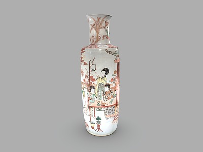 Chinese Vase Ceramic Cultural Relics Porcelain model