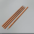 Set of Orange Wooden Pencils with Sharpened Tips and Smooth Finish