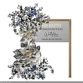 Elegant White And Blue Floral Arrangement In Decorative Vase With Fresh Blooms