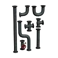 Various Industrial Metal Pipe Fittings Including Elbows Tees and Valves