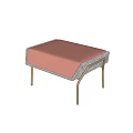 Pink Upholstered Ottoman With Metal Legs Modern Design For Living Room