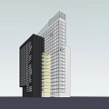 Modern High Rise Office Building With Glass Facade And Multiple Windows 3d model