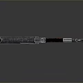 AK Rifle With Metallic Body Red Textured Grip And Handguard 3D Rendered On Dark Background