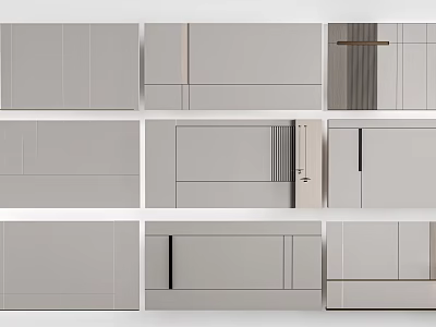 Modern Grey Wall Panels With Various Textures And Linear Designs For Interior Spaces 3d model