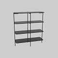 Modern Black Metal Open Shelf Unit With Multiple Shelves For Home Storage
