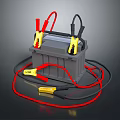 Car Battery With Red Black Jumper Cables And Red Yellow Clamps