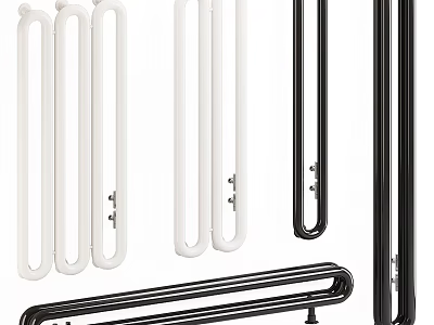 White And Black Radiators In Various Styles 3d model