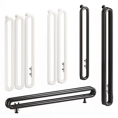 White And Black Radiators In Various Styles 3d model