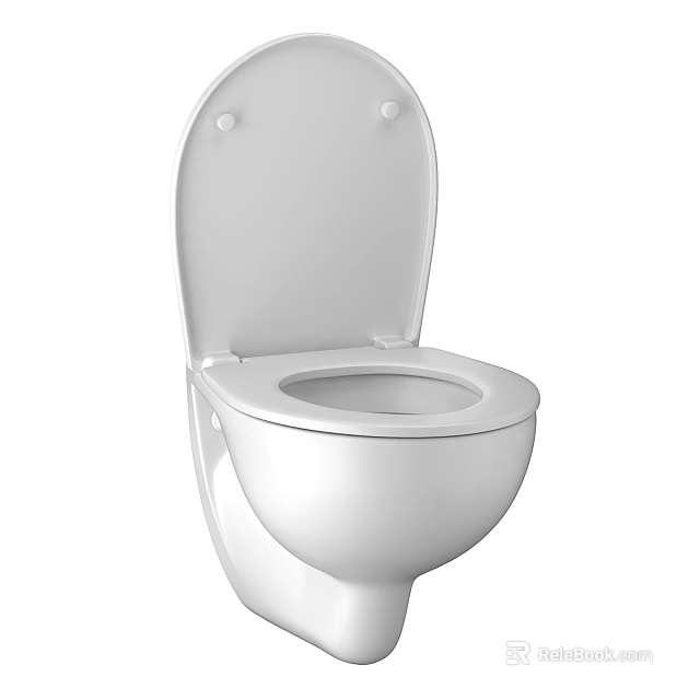 Modern White Toilet With Open Lid And Sleek Design For Bathroom Use 3d model 
