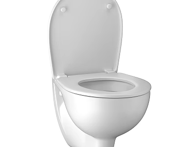 Modern White Toilet With Open Lid And Sleek Design For Bathroom Use 3d model