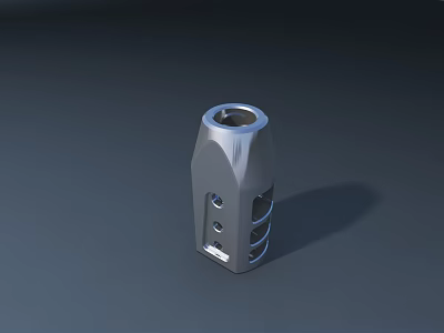 Public Facility Component With Metallic Cylindrical Structure And Hollowed Out Design Top Hole 3d model