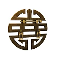 Chinese Traditional Circular Door Handle With Brass Material And Ornate Pattern