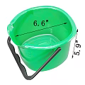 Green Plastic Bucket With 6.6 Inch Diameter 5.9 Inch Height And Black Handle