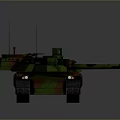 Detailed Camouflaged Military Tank With Long Cannon Barrel And Antenna Design