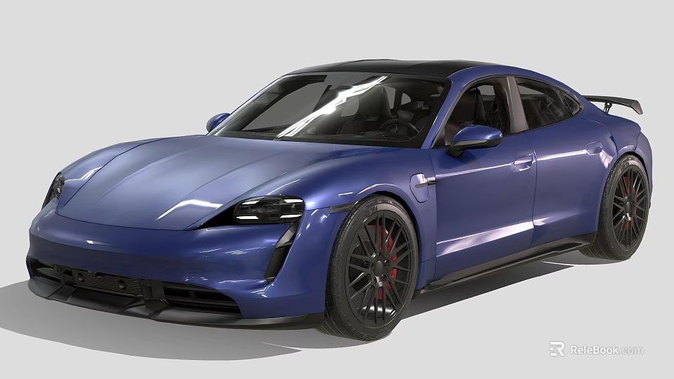 Blue Sports Car With Sleek Body Design Black Rims And Shiny Metallic Paint Finish 3d model 
