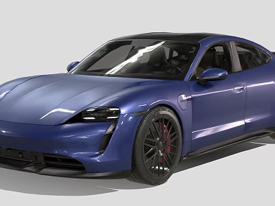 Blue Sports Car With Sleek Body Design Black Rims And Shiny Metallic Paint Finish 3d model
