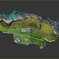3D Terrain Landscape Featuring Green Meadows Mountains Water Areas And Roads