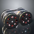 High Quality Dual Automotive Black Cylindrical Electric Motor Components With Red Parts