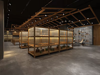 Industrial LOFT Baking Shop Display Rack Storage Rack Table and Chair 3d model