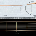 Modern Public Facility Corridor Featuring Metal Cable Railings And Tile Flooring