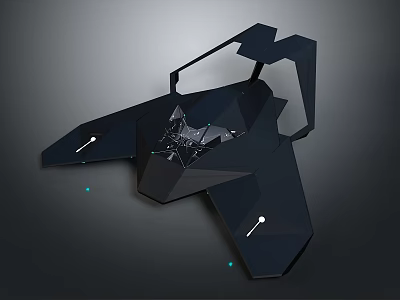 Futuristic Stealth Fighter Jet Design With Angular Black Wings And Cockpit Structure 3d model