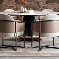 New Chinese Dining Table and Chair Combination 3d model