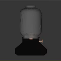 Elegant Decorative Glass Lantern With Illuminated Flame Shaped Wick And Black Base